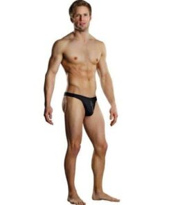 Male Power Zipper Thong Black L/XL