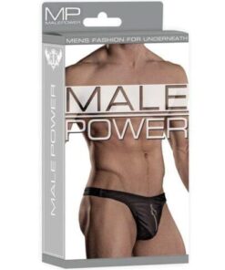 Male Power Zipper Thong Black S/M