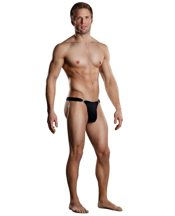 Male Power Bong Clip Thong Black L/XL