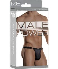 Male Power Bong Clip Thong Black L/XL