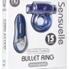 Sensuelle Remote Control Rechageable Bullet Ring - Blue