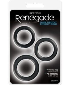 Renegade Diversity Rings - Black Pack of 3