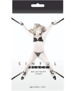 Sinful Bed Restraint Straps - Black