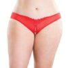 Crotchless Thong w/Pearls Red 1X/2X