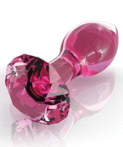 Icicles No. 79 Hand Blown Glass Diamond Butt Plug - Pink