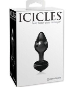 Icicles No. 44 Hand Blown Glass Butt Plug - Black