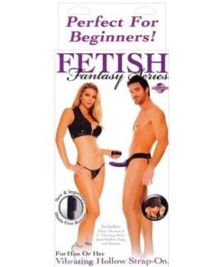 Fetish Fantasy Series for Him or Her Vibrating Hollow Strap-On - Purple