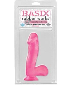 Basix Rubber Works 6.5" Dong w/Suction Cup - Pink