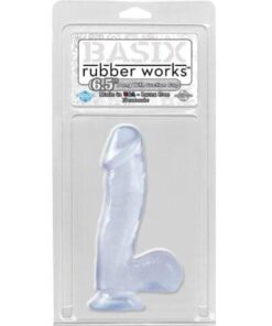 Basix Rubber Works 6.5" Dong w/Suction Cup - Clear