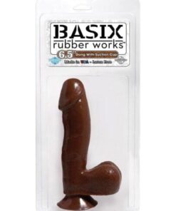 Basix Rubber Works 6.5" Dong w/Suction Cup - Brown