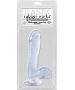 Basix Rubber Works 7.5" Dong w/Suction Cup - Clear