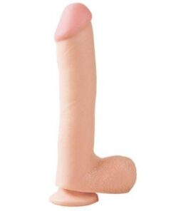 Basix Rubber Works 10" Dong w/Suction Cup - Flesh