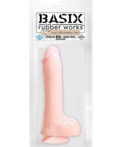 Basix Rubber Works 8" Dong w/Suction Cup - Flesh