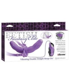 Fetish Fantasy Elite Vibrating Double Delight Strap On w/Mask - Purple