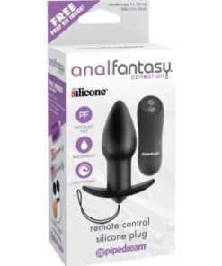 Anal Fantasy Collection Remote Control Silicone Plug - Black