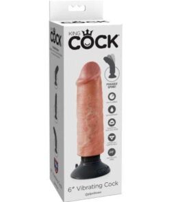 King Cock 6" Vibrating Cock - Flesh