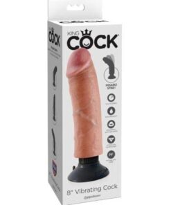 King Cock 8" Vibrating Cock - Flesh