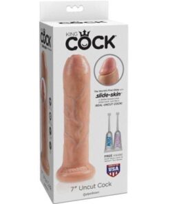 King Cock 7" Uncut Dildo - Flesh