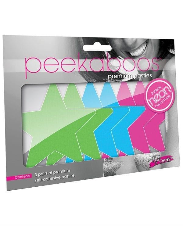 Peekaboos Neon Stars Value Pack - O/S Pack of 3