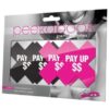 Peekaboos Pay Up Pasties - 2 Pairs 1 Black/1 Pink