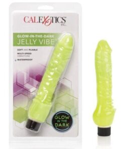 Glow-In-The-Dark 7" Jelly Penis Vibe - Green