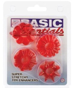 Basic Essentials Rings - Red Set of 4