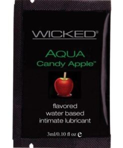 Wicked Sensual Care Aqua Waterbased Lubricant - .1 oz Candy Apple