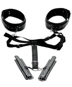 Master Series Acquire Easy Access Thigh Harness w/Wrist Cuffs - Black