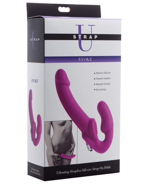 Strap U Vibrating Strapless Silicone Strap on Dildo - Pink