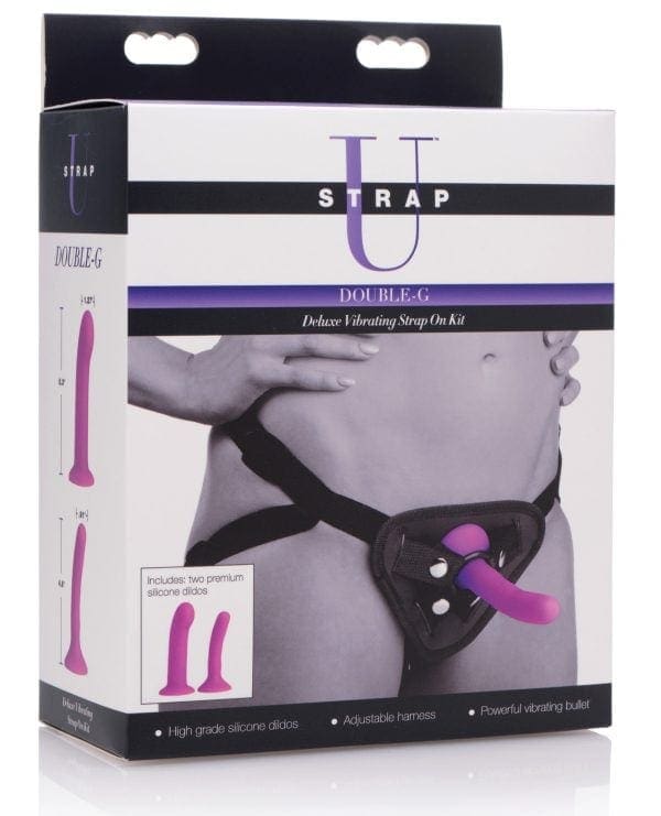 Strap U Double G Deluxe Vibrating Strap-On Kit - Purple