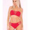 Pink Lipstick Truth or Bare 2pc Bra Set Red M/L