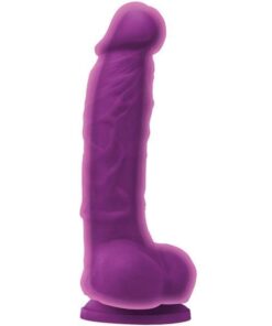 Colours Dual Density 5" Dong w/Balls & Suction Cup - Purple