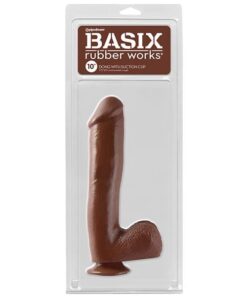 Basix Rubber Works 10" Dong w/Suction Cup - Brown