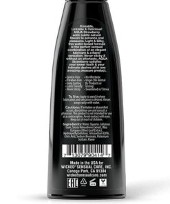 Wicked Sensual Care Aqua Water Based Lubricant - 4 oz Strawberry