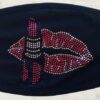 Rhinestone Lips & Lipstick Black Cotton Cover