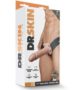 Blush Dr. Skin 7" Hollow Strap On - Vanilla