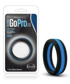 Blush Performance Silicone Go Pro Cock Ring - Black/Blue