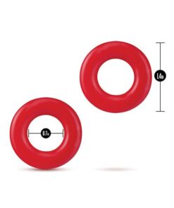 Blush Stay Hard Donut Rings - Red Pack of 2