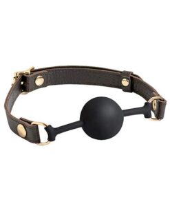 Spartacus Silicone Ball Gag - Brown Leather Strap 43mm Ball