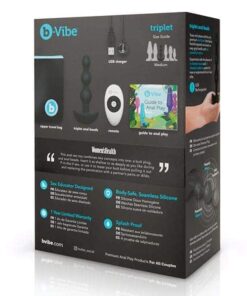 b-Vibe Remote Triplet Anal Beads - Black