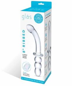 Glas 8" Ribbed G-Spot Glass Dildo