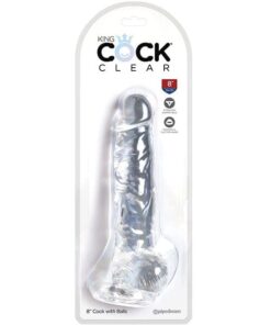 King Cock Clear 8" Cock w/Balls