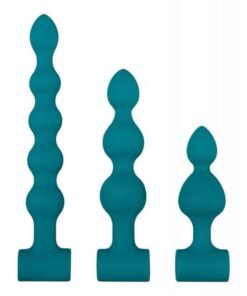 Adam & Eve Vibrating Anal Bumpy Bead Set - Teal