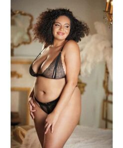 Allure Lace Peek a Boo Bralette & Panty Black QN