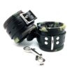 Sensual Sin Leather Padded Wrist Cuffs - Camo Piping