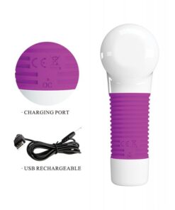 Pretty Love Super Power Fun Gun Massager - White/Fuchsia