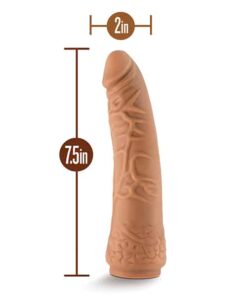 Blush Lock On 7.5" Hexanite Dildo w/Suction Cup Adapter - Mocha