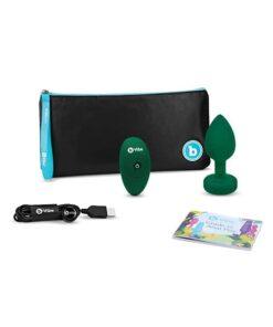 b-Vibe Remote Control Vibrating Jewel Plug (M/L) - Emerald Green