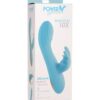 Curve Novelties Power Bunnies Snuggles 10x Silicone Rabbit Vibrator - Blue