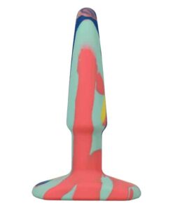 A Play 4" Groovy Silicone Anal Plug - Multicolor/Yellow